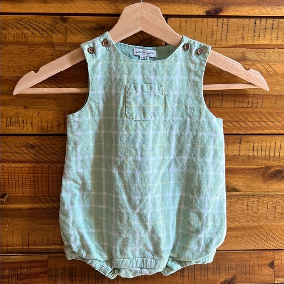 Janie and Jack Other - Janie & Jack Green Plaid Baby Romper